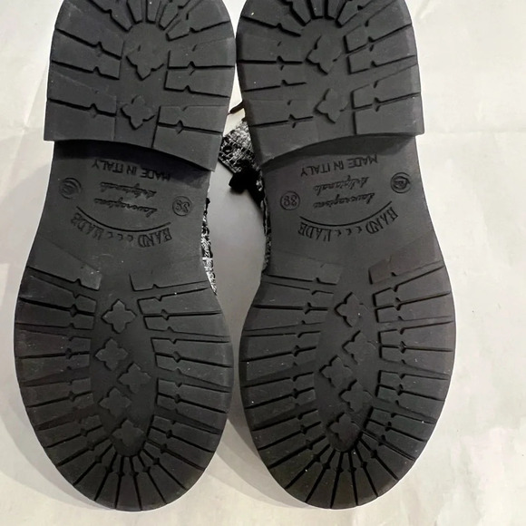 Intrend Black & White Tweed Leather Combat Boots Black Women's 39 EU 9 US NIB - Picture 14 of 14